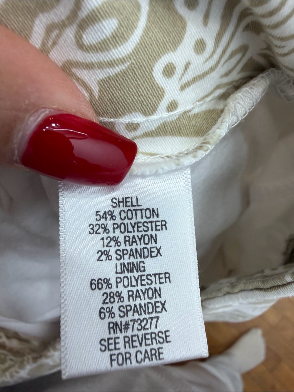 croft & barrow tan paisley skort | size 16 regular - Picture 8 of 9